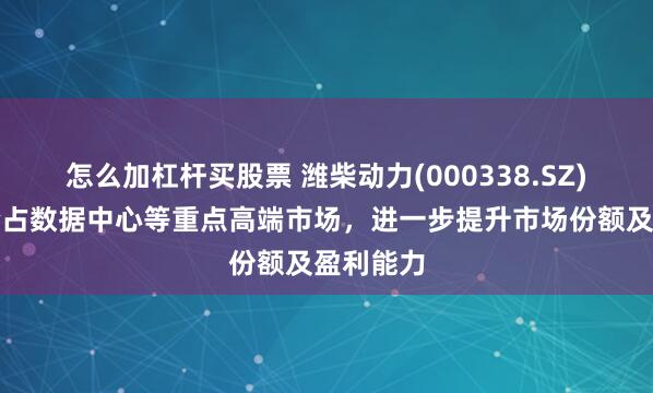 怎么加杠杆买股票 潍柴动力(000338.SZ)：加速抢占数据中心等重点高端市场，进一步提升市场份额及盈利能力