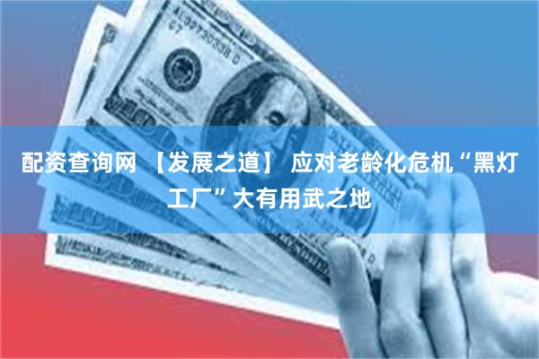 配资查询网 【发展之道】 应对老龄化危机“黑灯工厂”大有用武之地